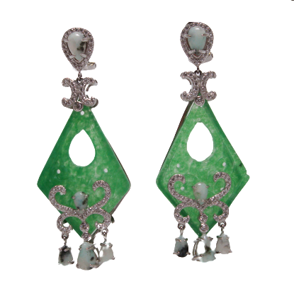 Jade Chandelier Dangle Earrings