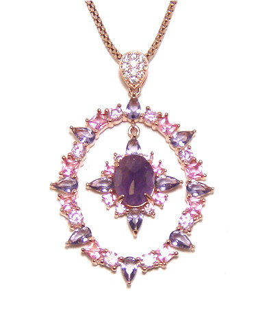 Amethyst, Dangle Pendant, 925 Sterling Silver