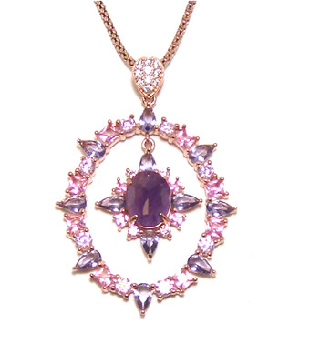 Amethyst, Dangle Pendant, 925 Sterling Silver