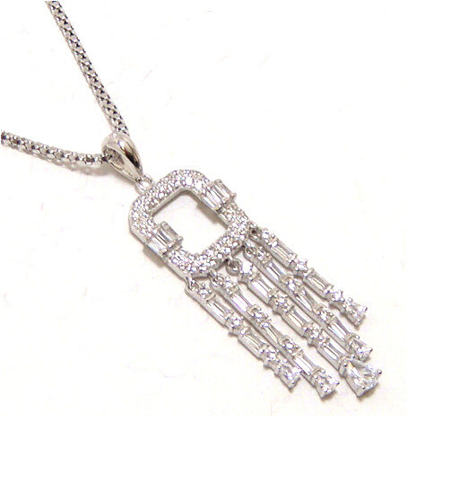 Girls Triostar 925 Sterling Silver Simulated Diamond Studded Pendant Necklace Jewelry for Women 