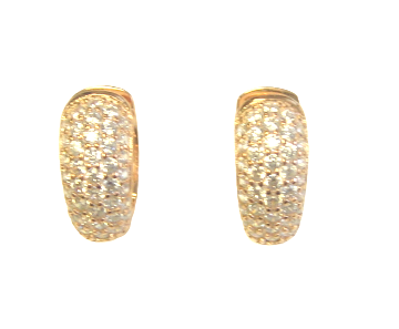 1.50 ct. t.w. Simulated Diamond Hoop Earrings 925 Sterling Silver 15 mm L Rose Gold 3500