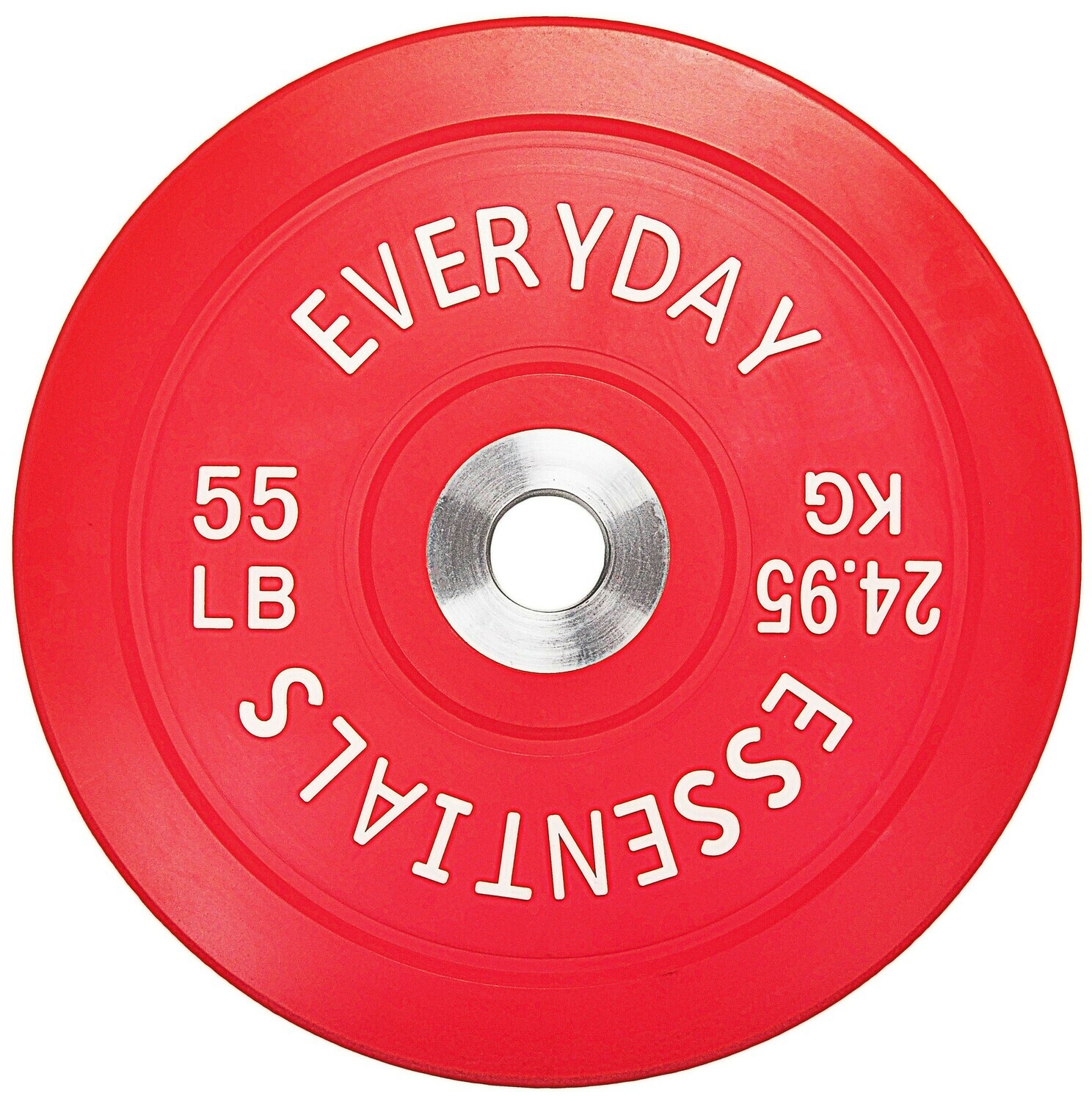 Color Coded Olympic Bumper Plate Weight Plate w Steel Hub, 55 lbs