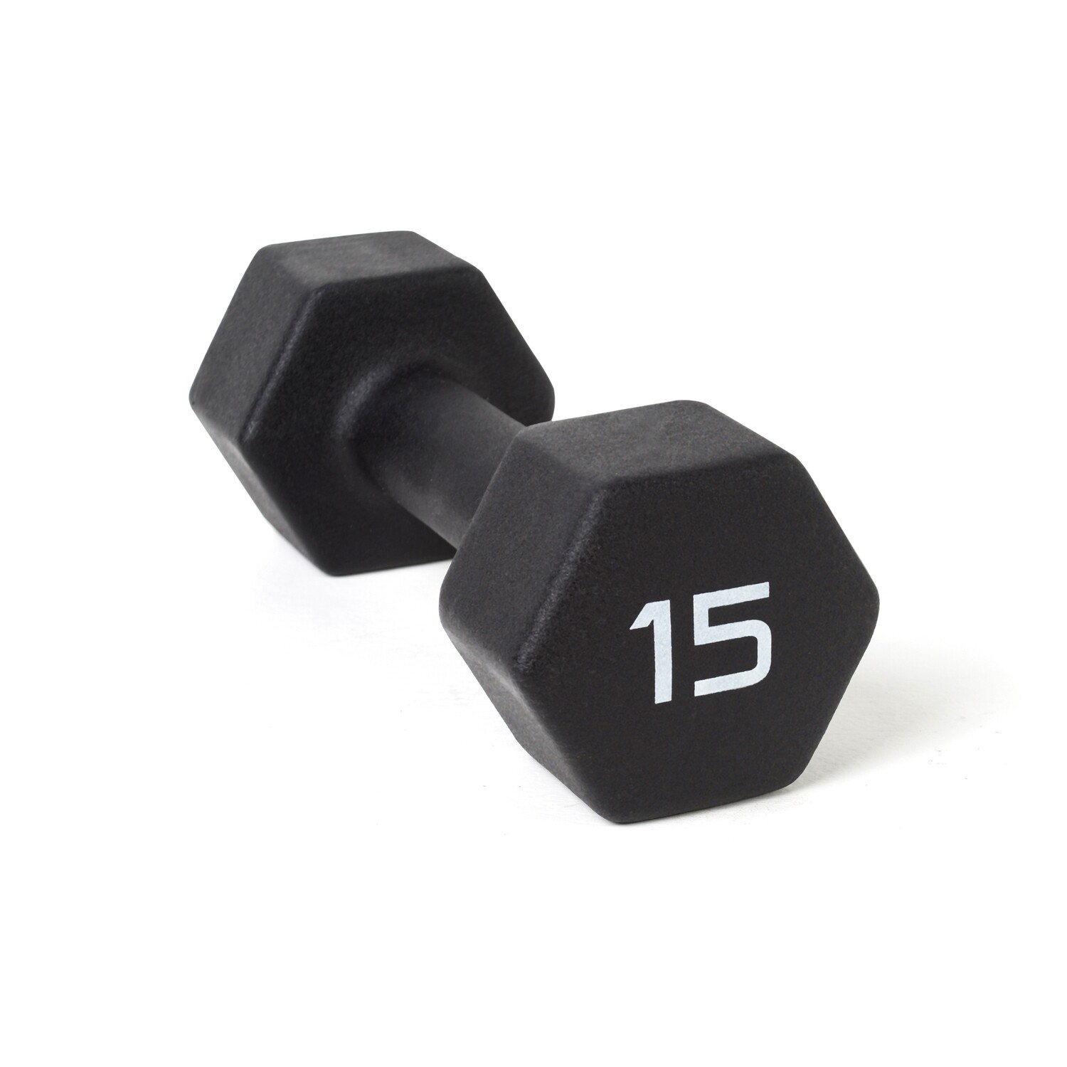 Barbell Black Neoprene Dumbbell, Multiple Sizes, Single 15 lbs