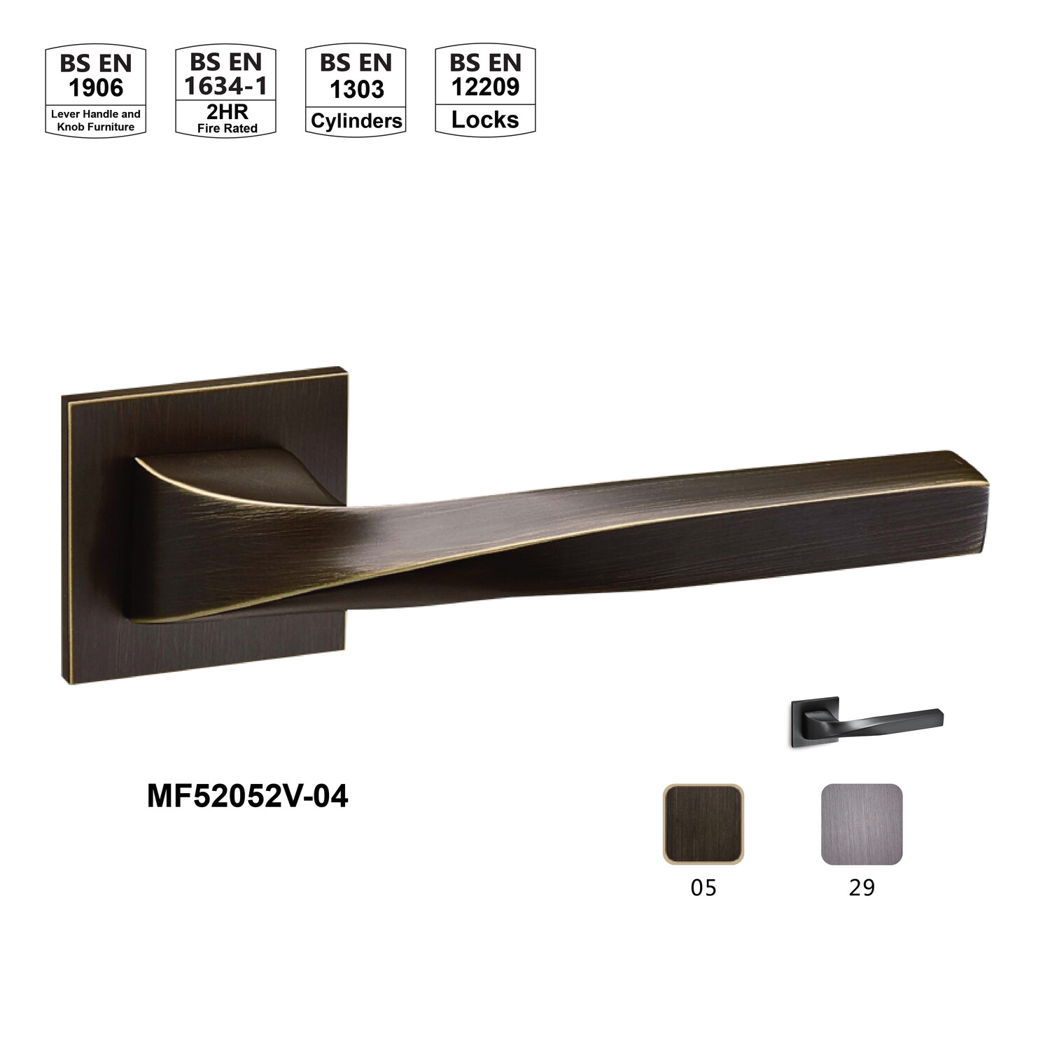 Commy Door Lever (Incl. Mortise Lock &amp; Cylinder)