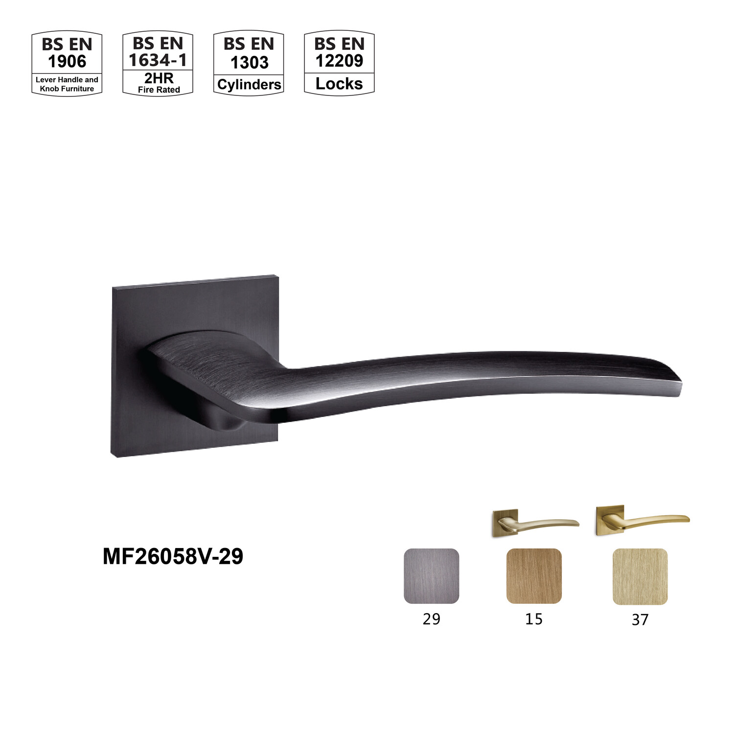 Commy Door Lever (Incl. Mortise Lock &amp; Cylinder)