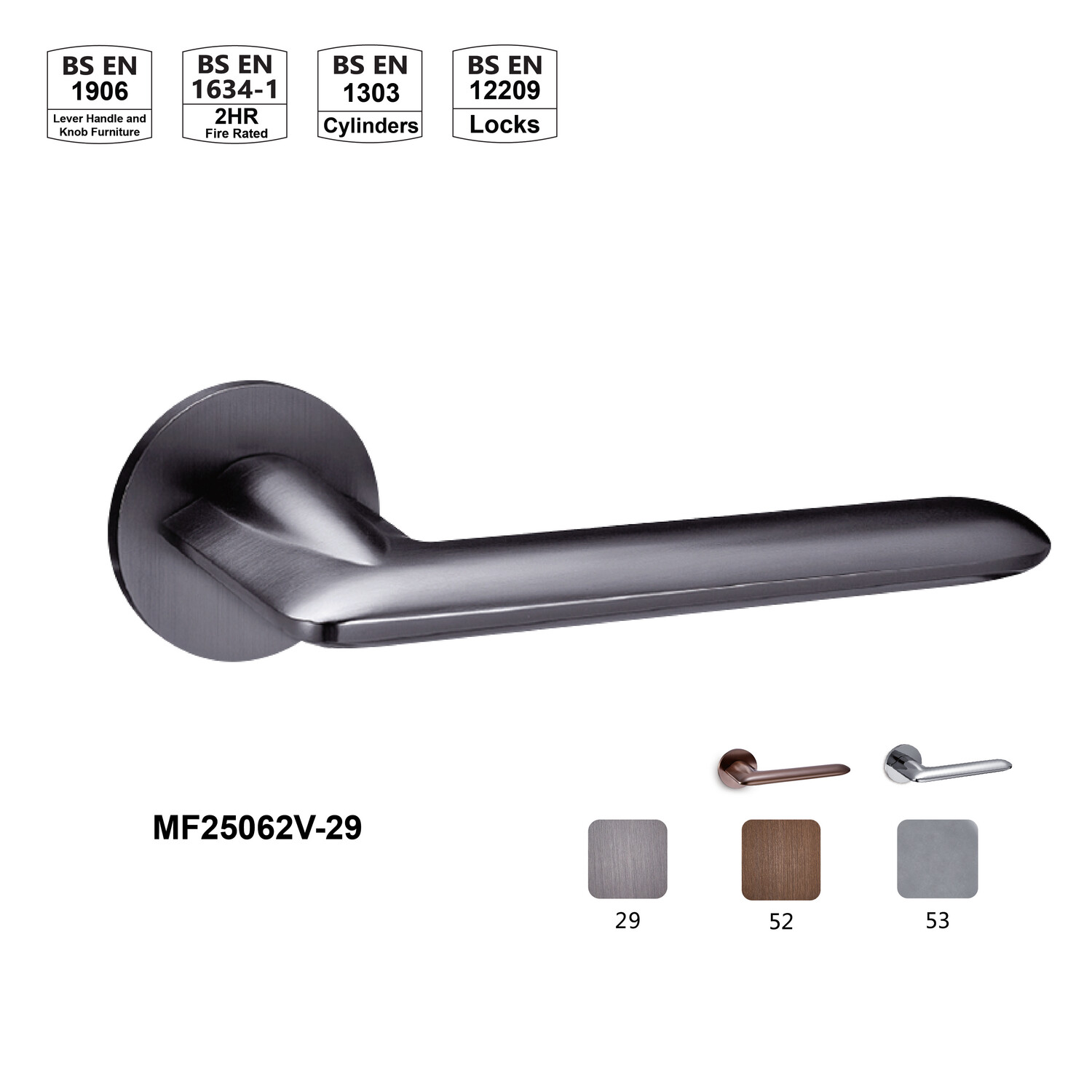 Commy Door Lever (Incl. Mortise Lock &amp; Cylinder)