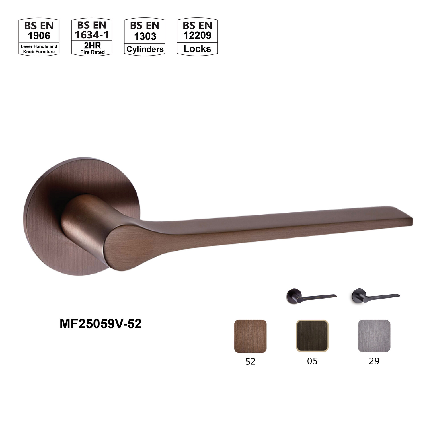 Commy Door Lever (Incl. Mortise Lock &amp; Cylinder)
