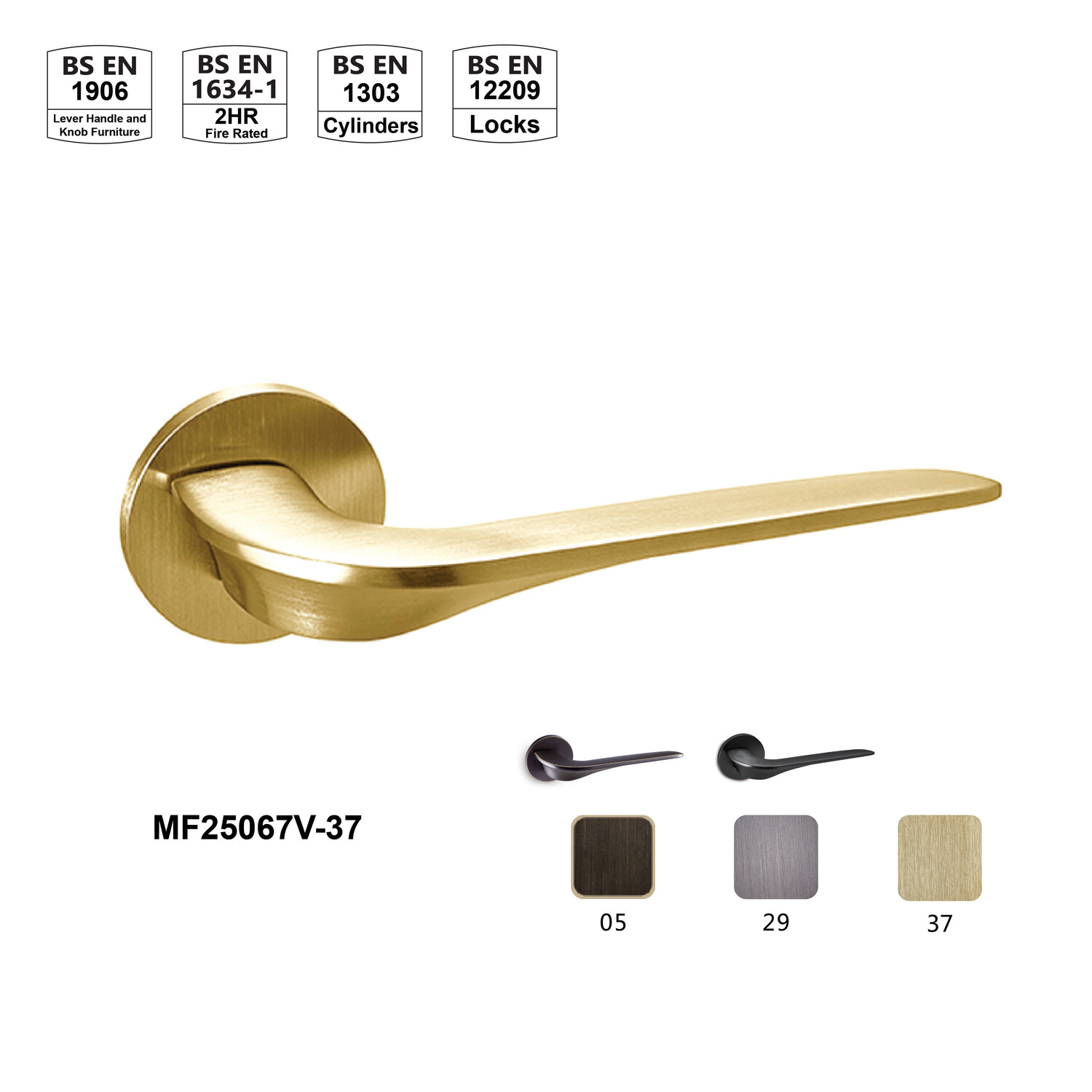 Commy Door Lever (Incl. Mortise Lock &amp; Cylinder)