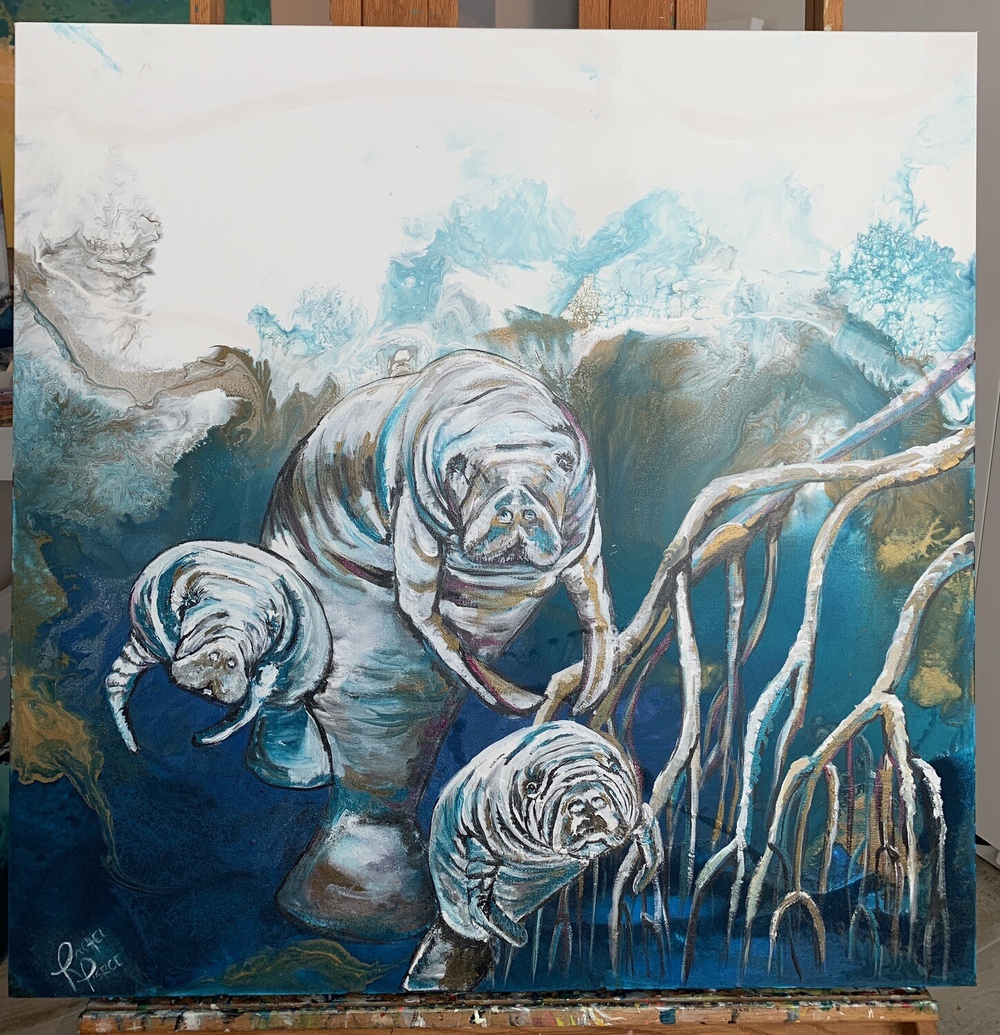 Manatees by the Mangroves