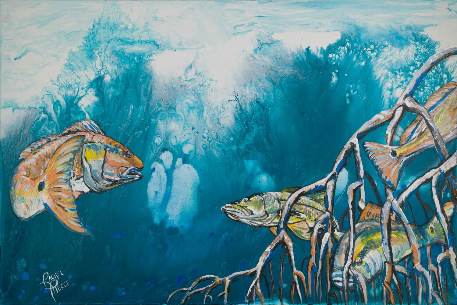 Redfish and Snook in Mangroves print