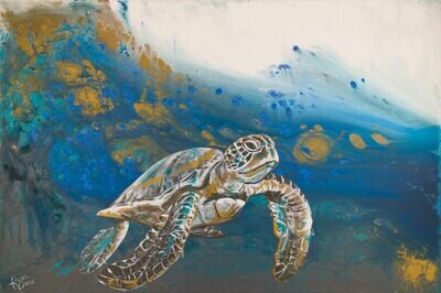 Deep Water Sea Turtle print