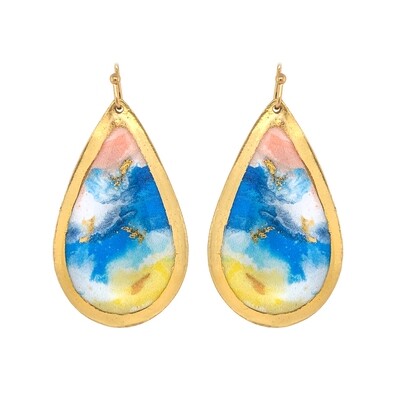 Abstract Shoreline Gold Earrings