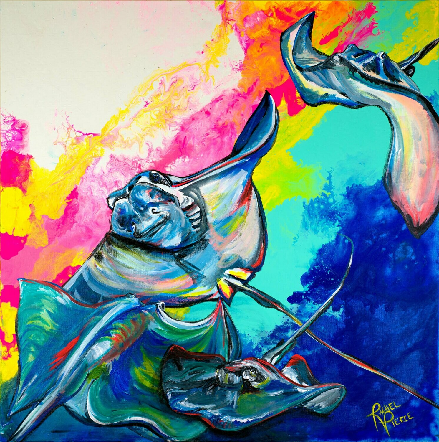 Rainbow Stingrays print