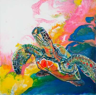 Electric Space Turtle 2 print