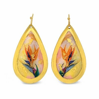 Bird of Paradise Gold Earrings