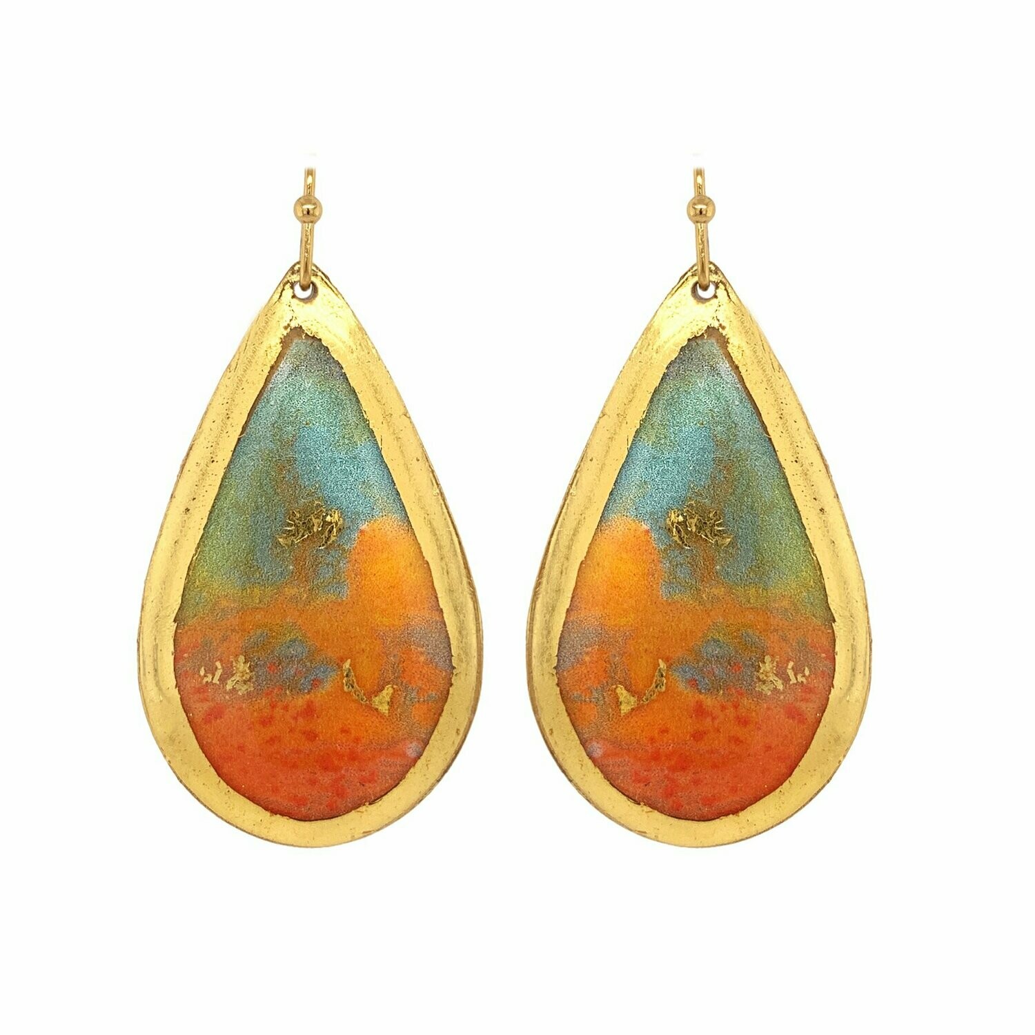 Abstract Hot Jellies Gold Earrings