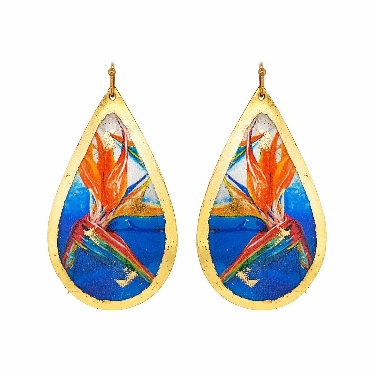 Blue Paradise Gold Earrings