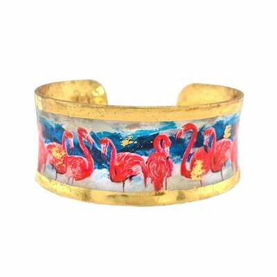Pink Flamingos Gold Corset Cuff