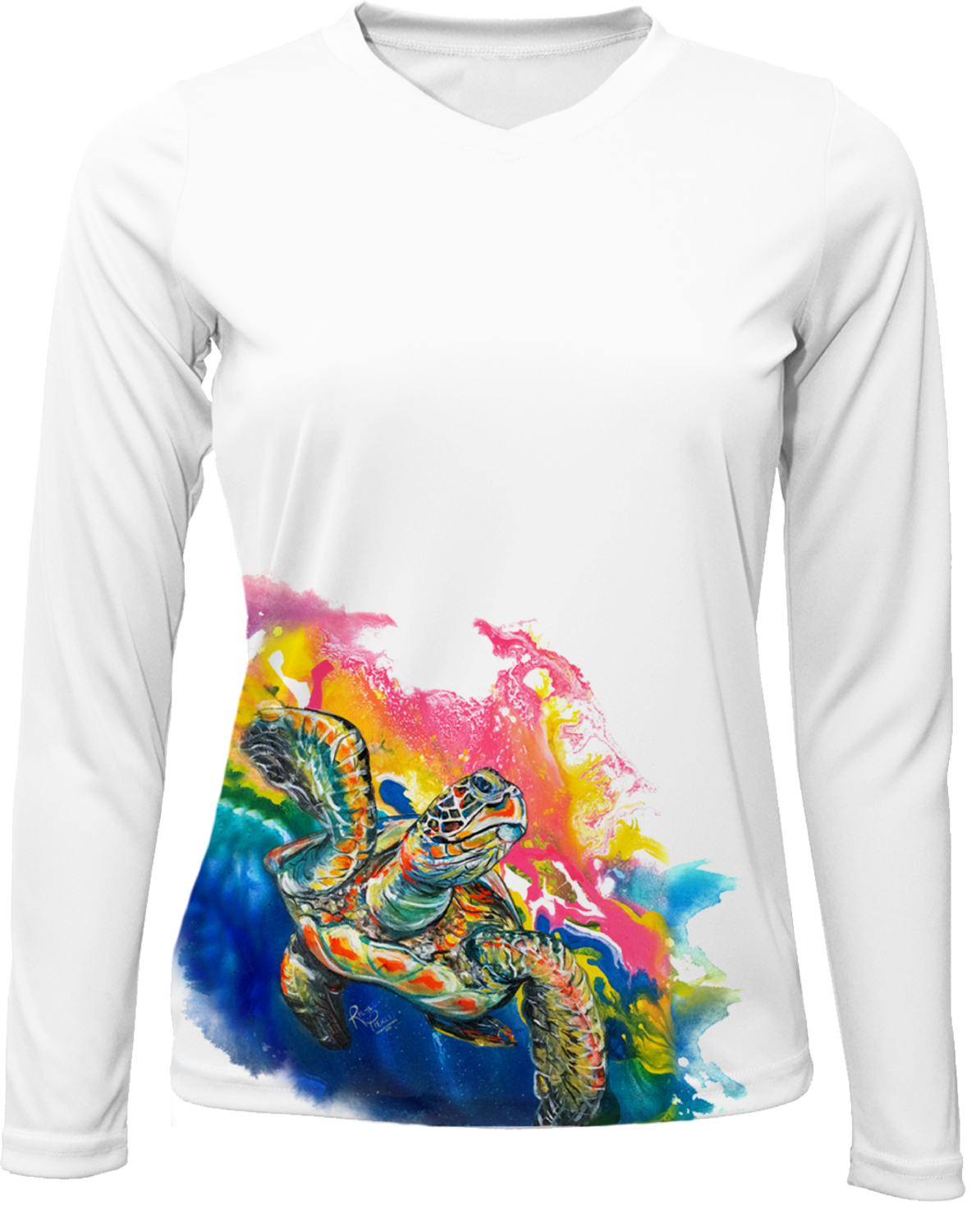 Electric Space turtle Long Sleeved Sun Shirt