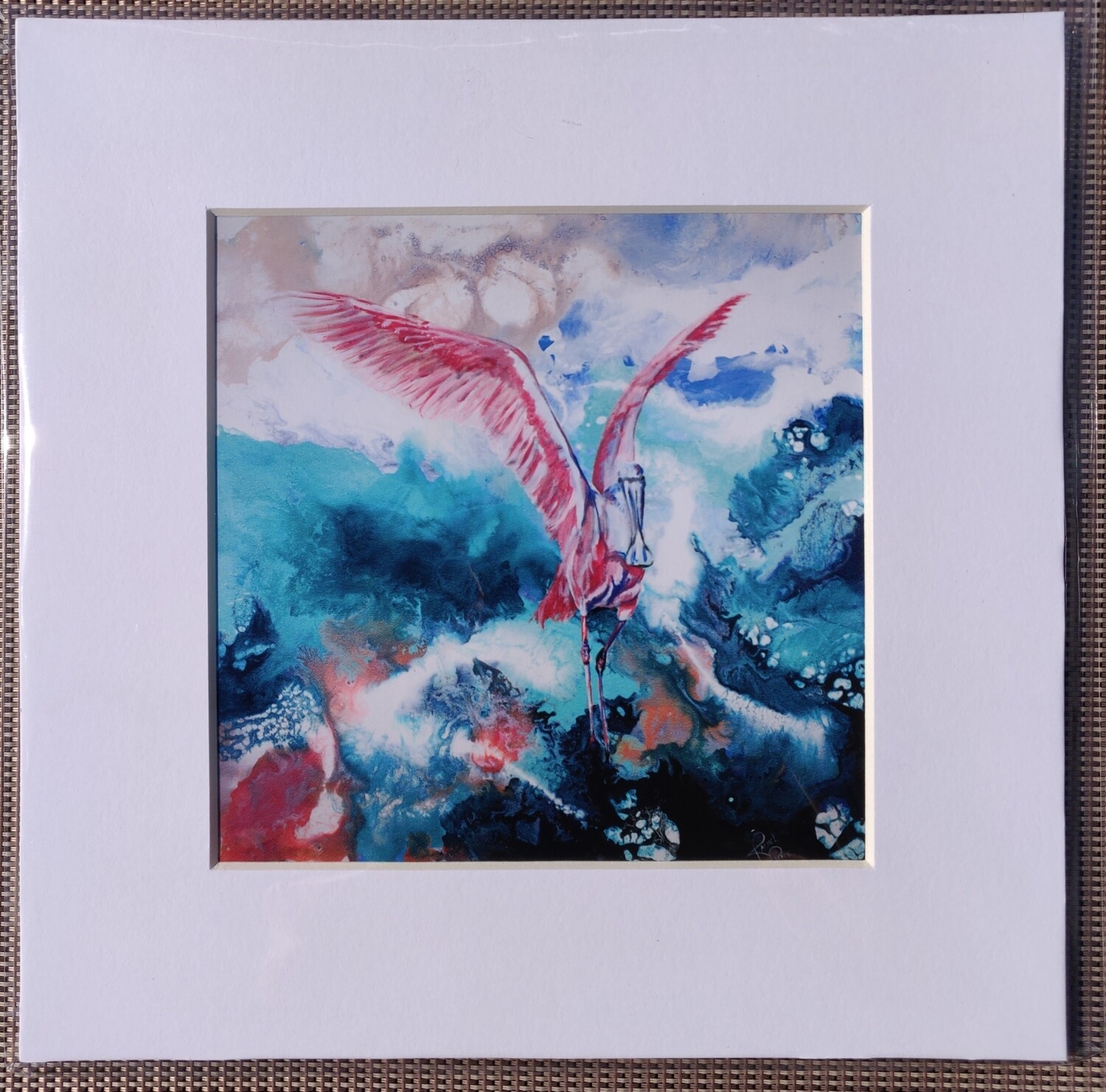Roseate Spoonbill Matted  Print