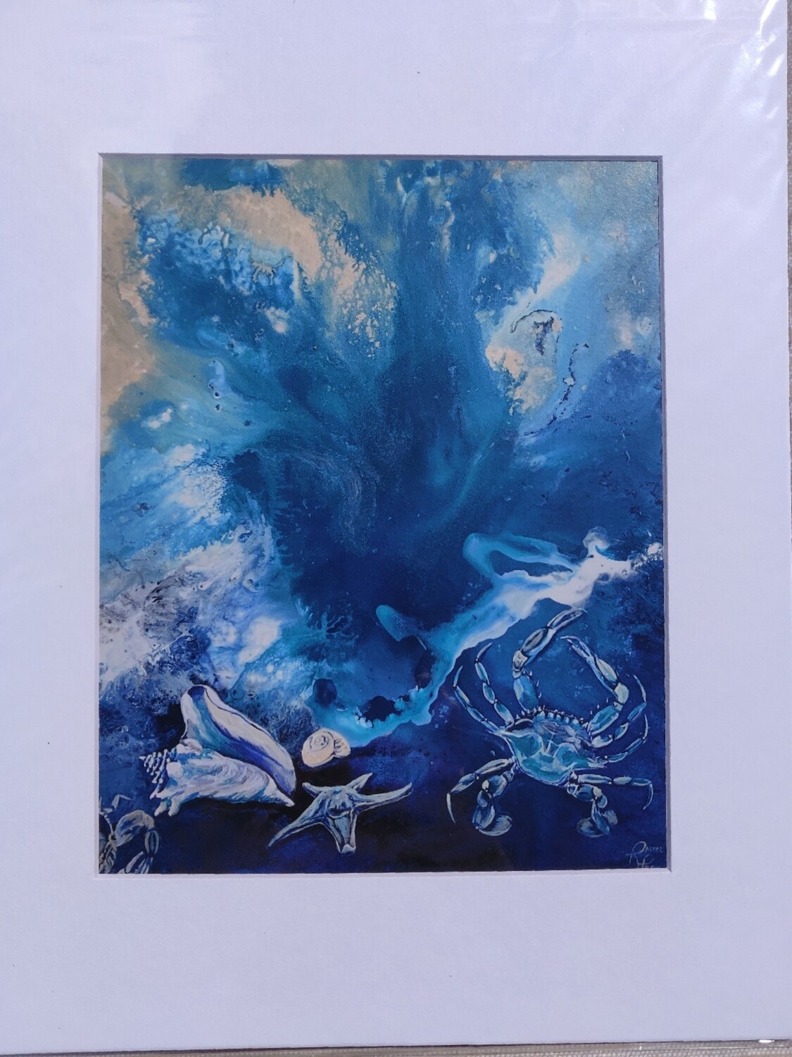 By the Midnight Sea Matted Print