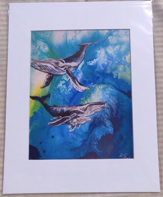 By the Humpbacks Matted Print