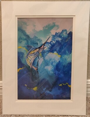 Single Marlin Matted Print