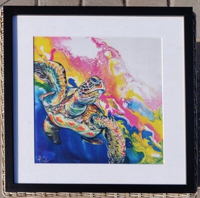 Electric Space Turtle 1 Framed Print