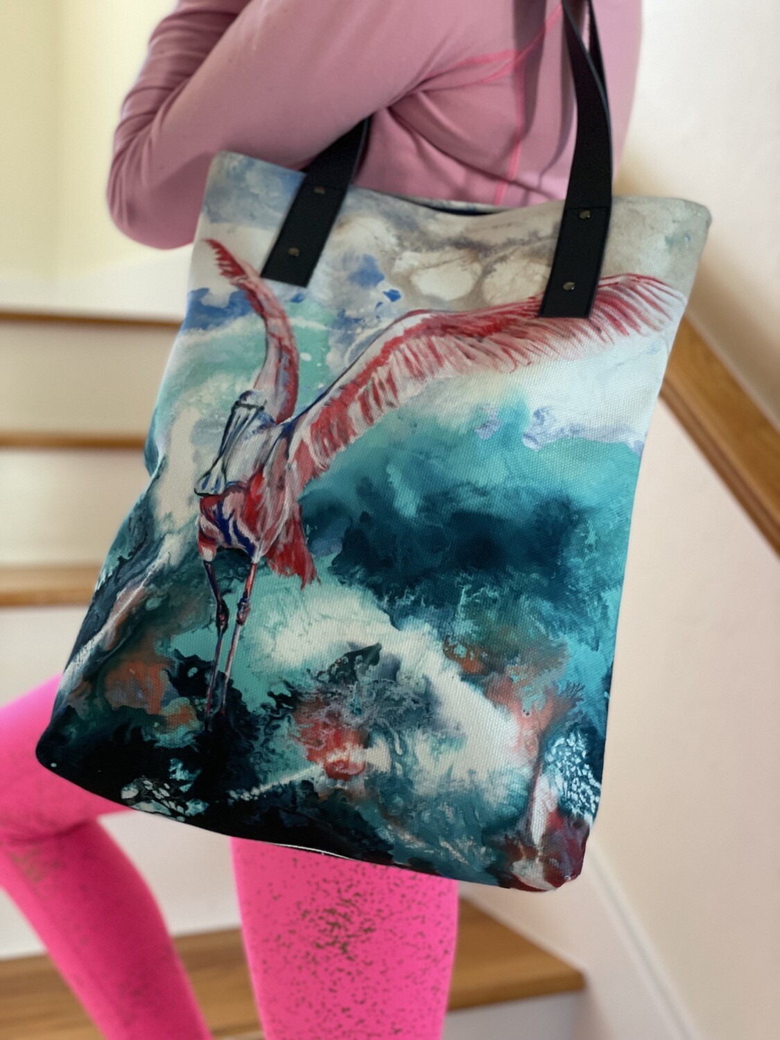 Spoonbill Lined Tote Bag