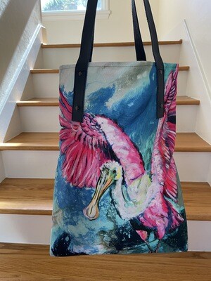 Easter Spoonbill Lined Tote Bag