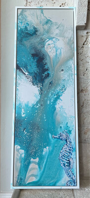 Champagne Seahorse Mounted Print 2