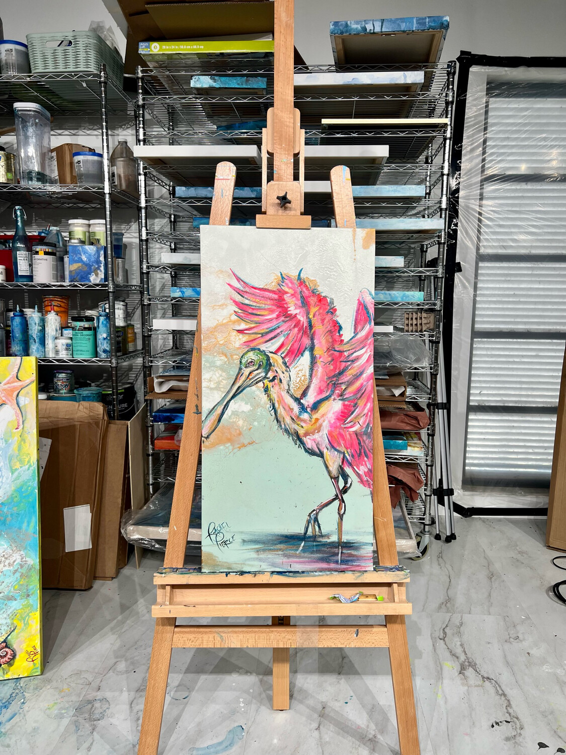 Splendid Spoonbill Original Acrylic