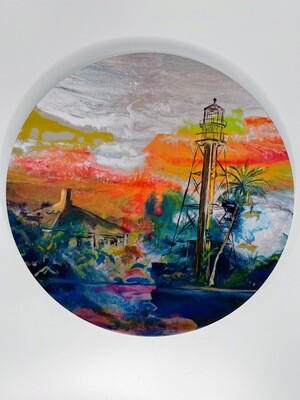 Melamine Dinner Plate with Sanibel Lighthouse