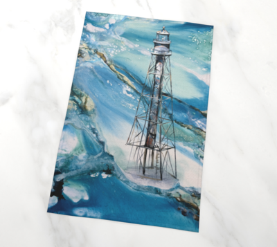 Sanibel Lighthouse Waters Tea Towel