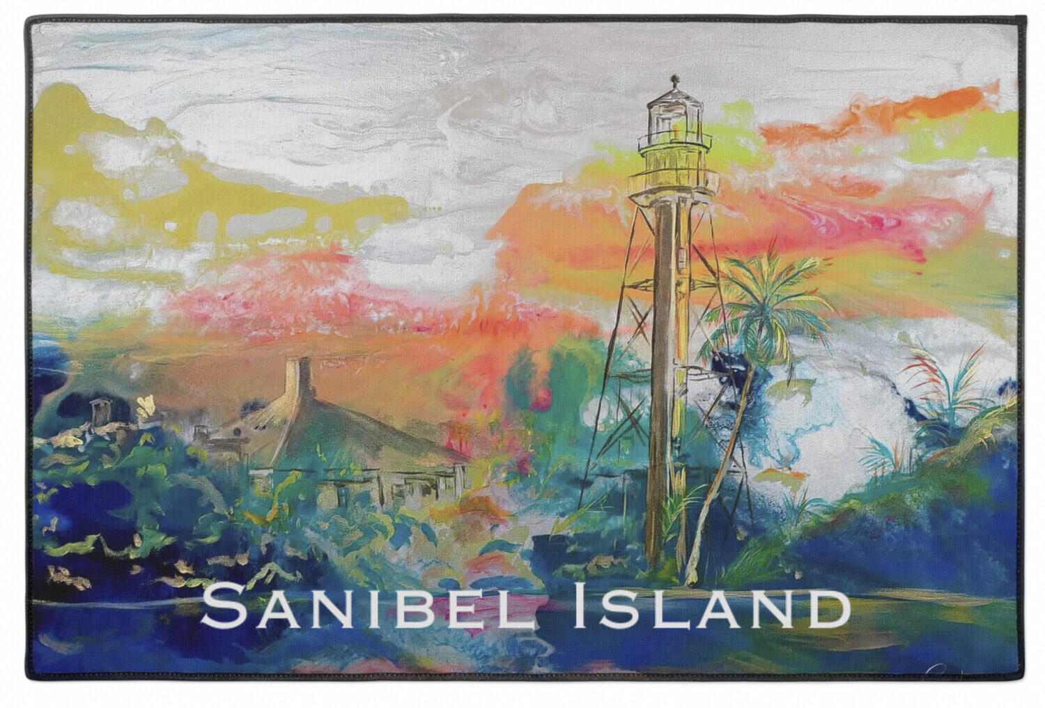 Our Sanibel Lighthouse "Sanibel Island" Indoor/Outdoor Rug