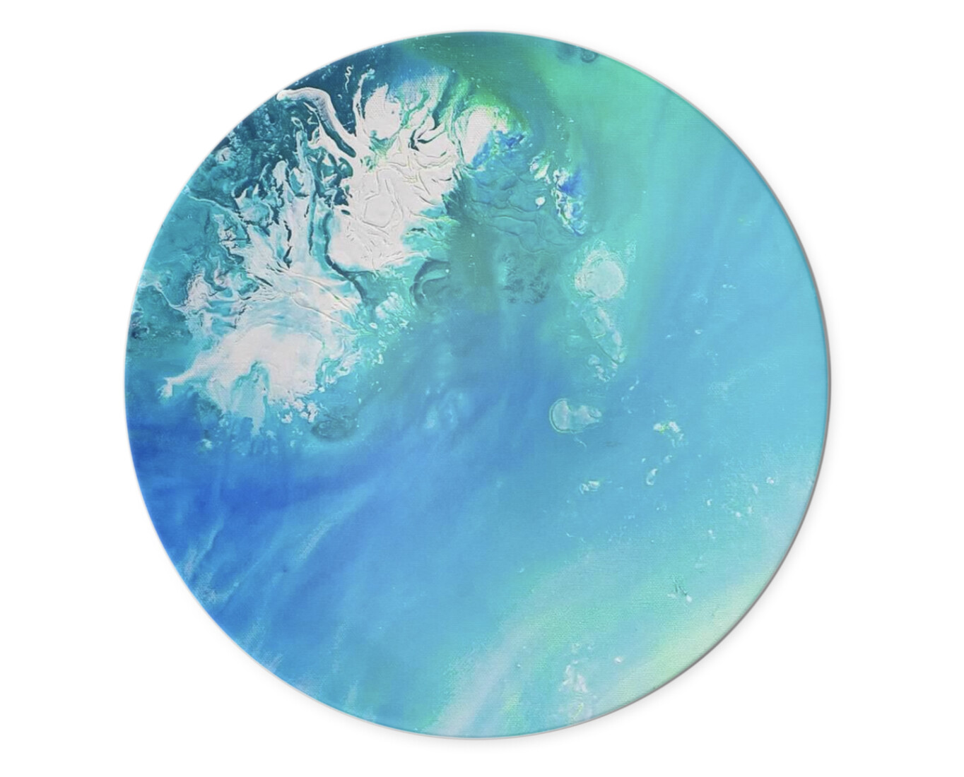 Melamine Salad Plate with Abstract Blue/Green 2