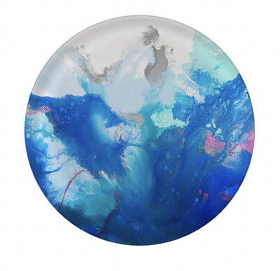 Melamine Dinner Plate with Abstract Blue/Purple