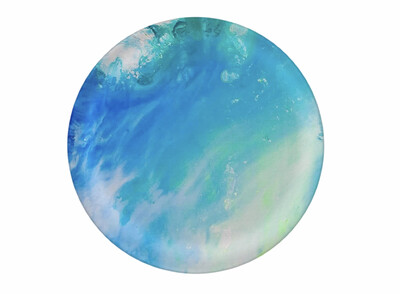 Melamine Dinner Plate with Abstract Blue/Green 3