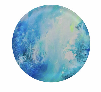 Melamine Dinner Plate with Abstract Blue/Green 2