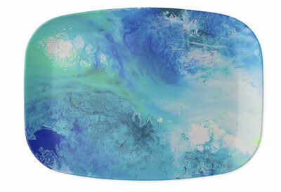 Melamine Platter in Abstract Blue/Green 1