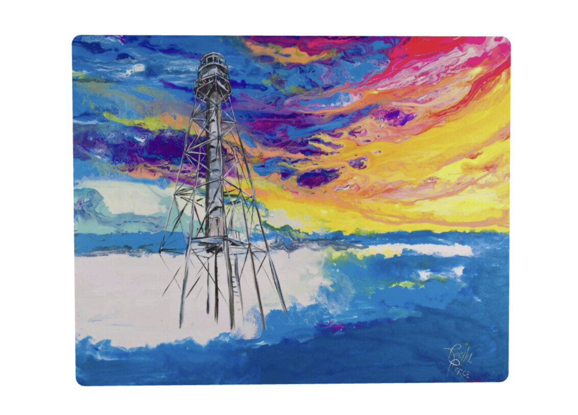Sanibel Lighthouse Sunrise Easel Back Print