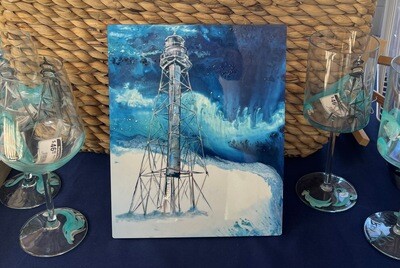 Stormy Sanibel Lighthouse Easel Back Print
