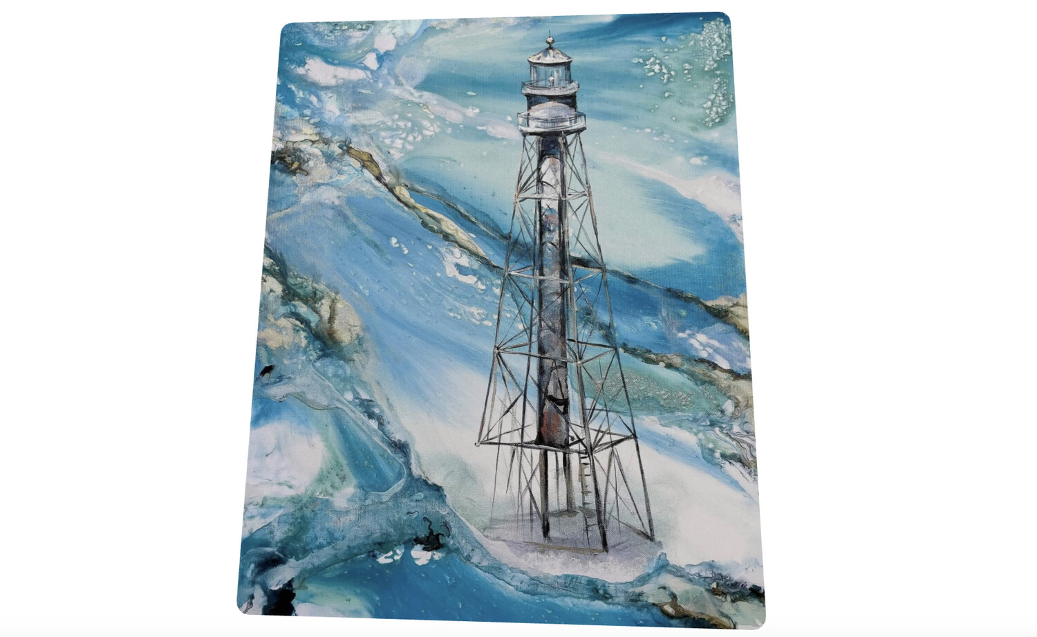 Sanibel Lighthouse Waters Easel Back Print