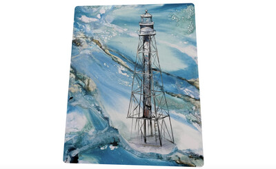Sanibel Lighthouse Waters Easel Back Print