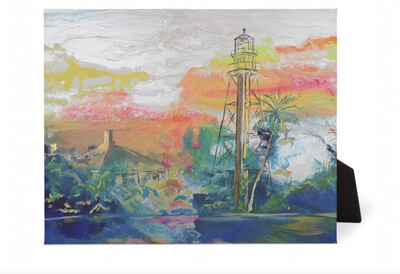 Sanibel Lighthouse Easel Back Canvas Print