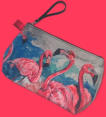 Four Flamingos Makeup Bag