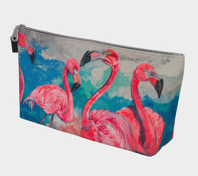 Four Flamingos Makeup Bag