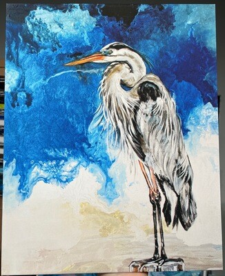 Majestic Heron 16x20 Canvas Print