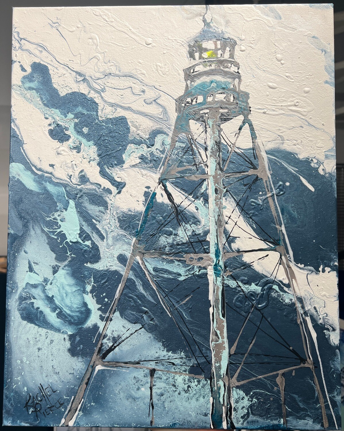 Blue Splattered Sanibel Lighthouse