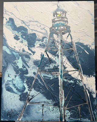 Blue Splattered Sanibel Lighthouse